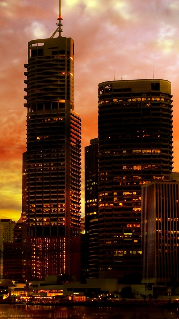 Обои городской пейзаж, город, небоскреб, метрополия, линия горизонта в разрешении 750x1334