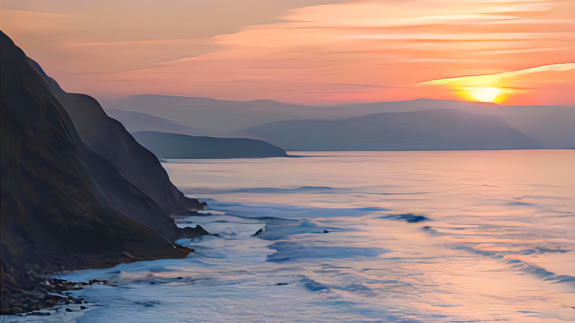 Обои iOS 16, ios, яблоко, андроид, вода в разрешении 1920x1080