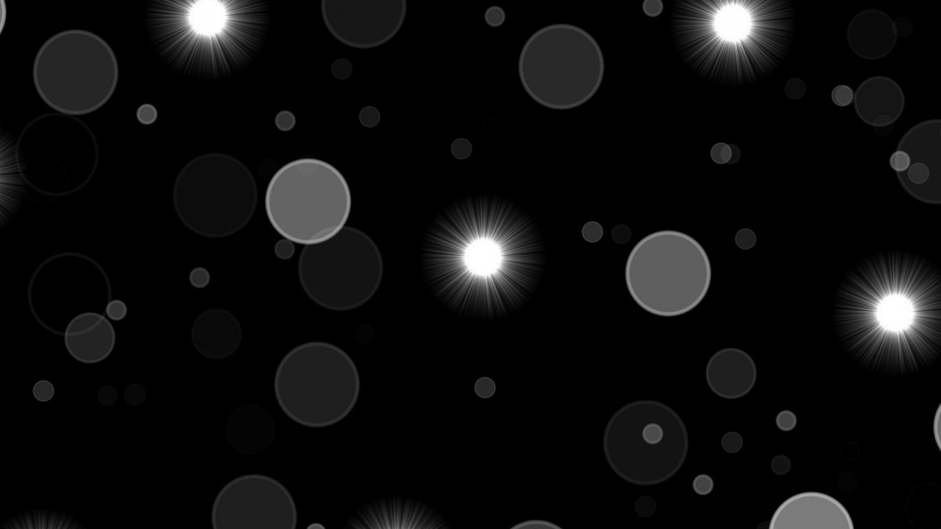 Обои узор, круг, ночь, черный и белый, атмосфера в разрешении 1366x768