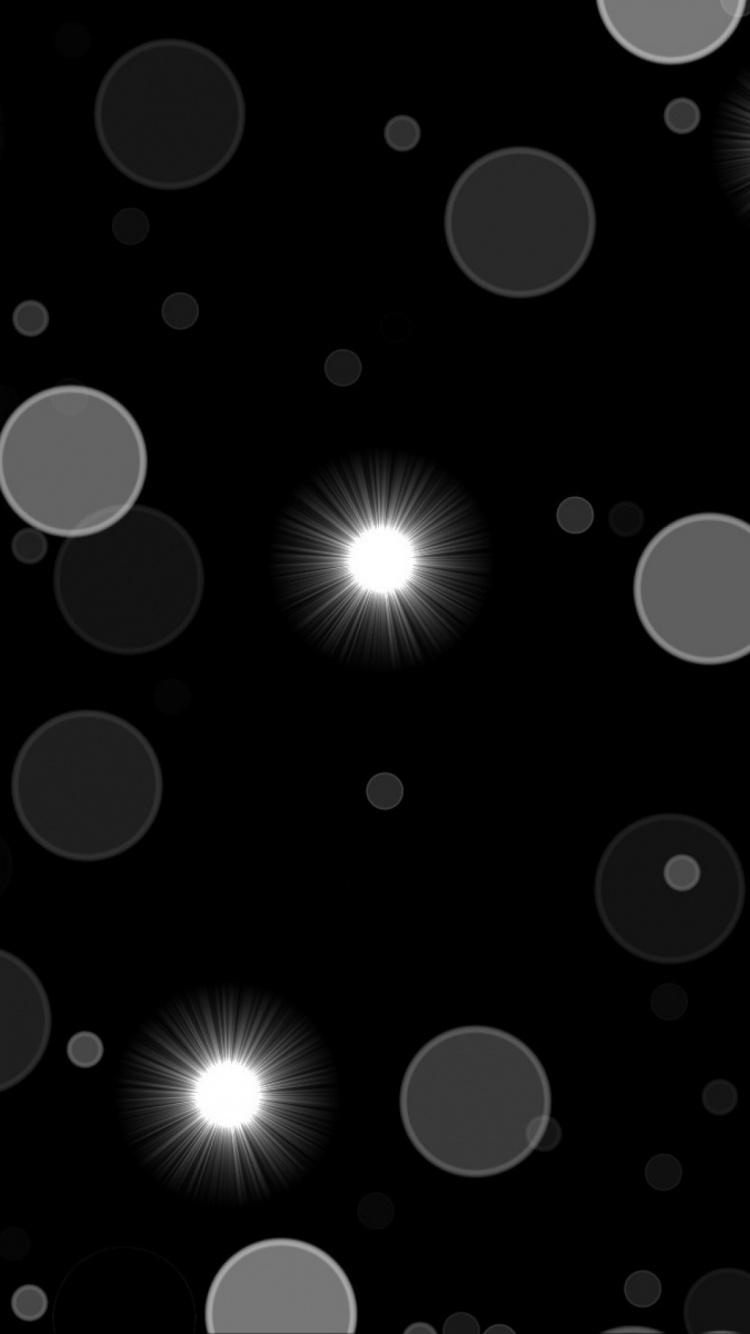 Обои узор, круг, ночь, черный и белый, атмосфера в разрешении 750x1334