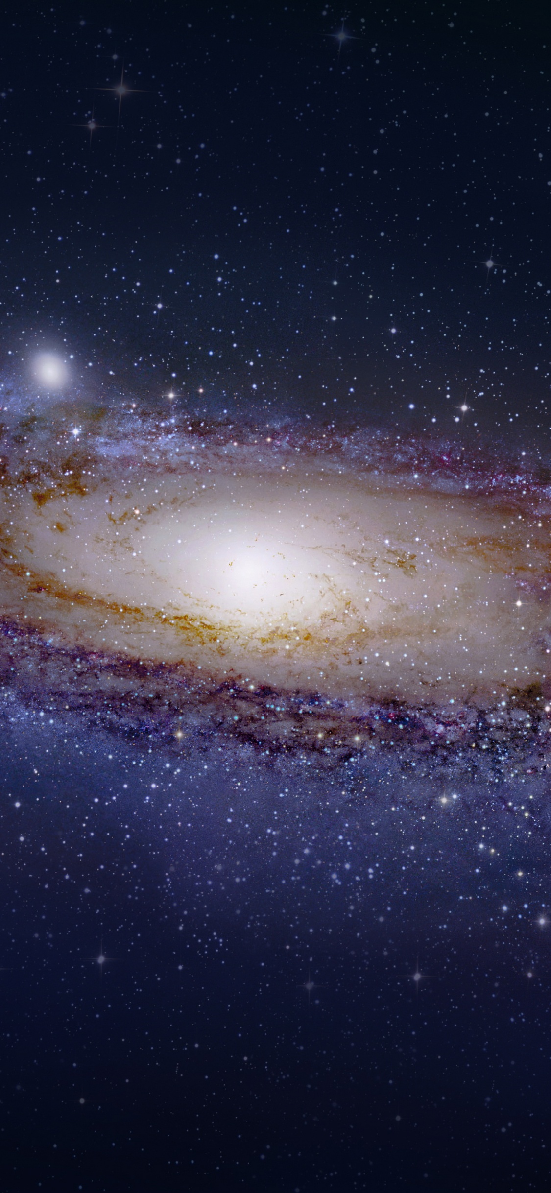 Обои Галактика, спиральная Галактика, Астрономия, космическое пространство, атмосфера в разрешении 1125x2436