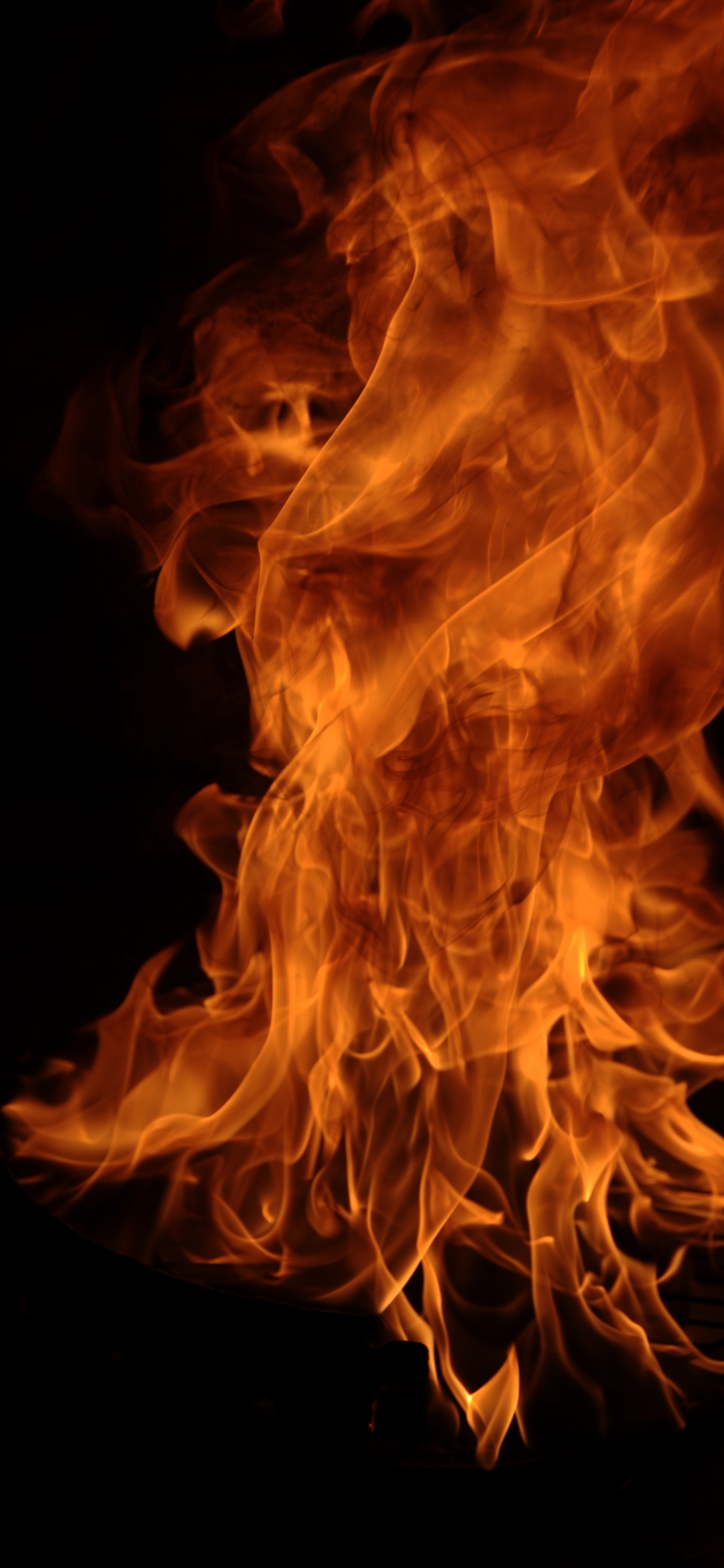 Обои тепло, огонь, дым, Сулеювском Водохранилище, Апельсин в разрешении 1125x2436