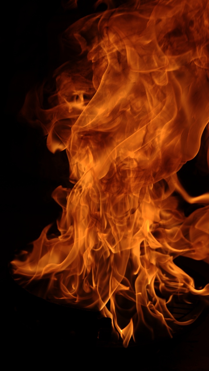 Обои тепло, огонь, дым, Сулеювском Водохранилище, Апельсин в разрешении 720x1280