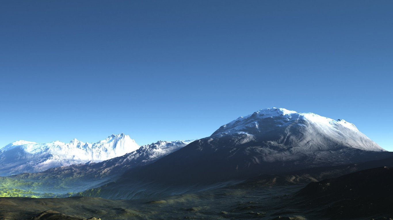 Обои горный рельеф, гора, горный хребет, нагорье, хребет в разрешении 1366x768