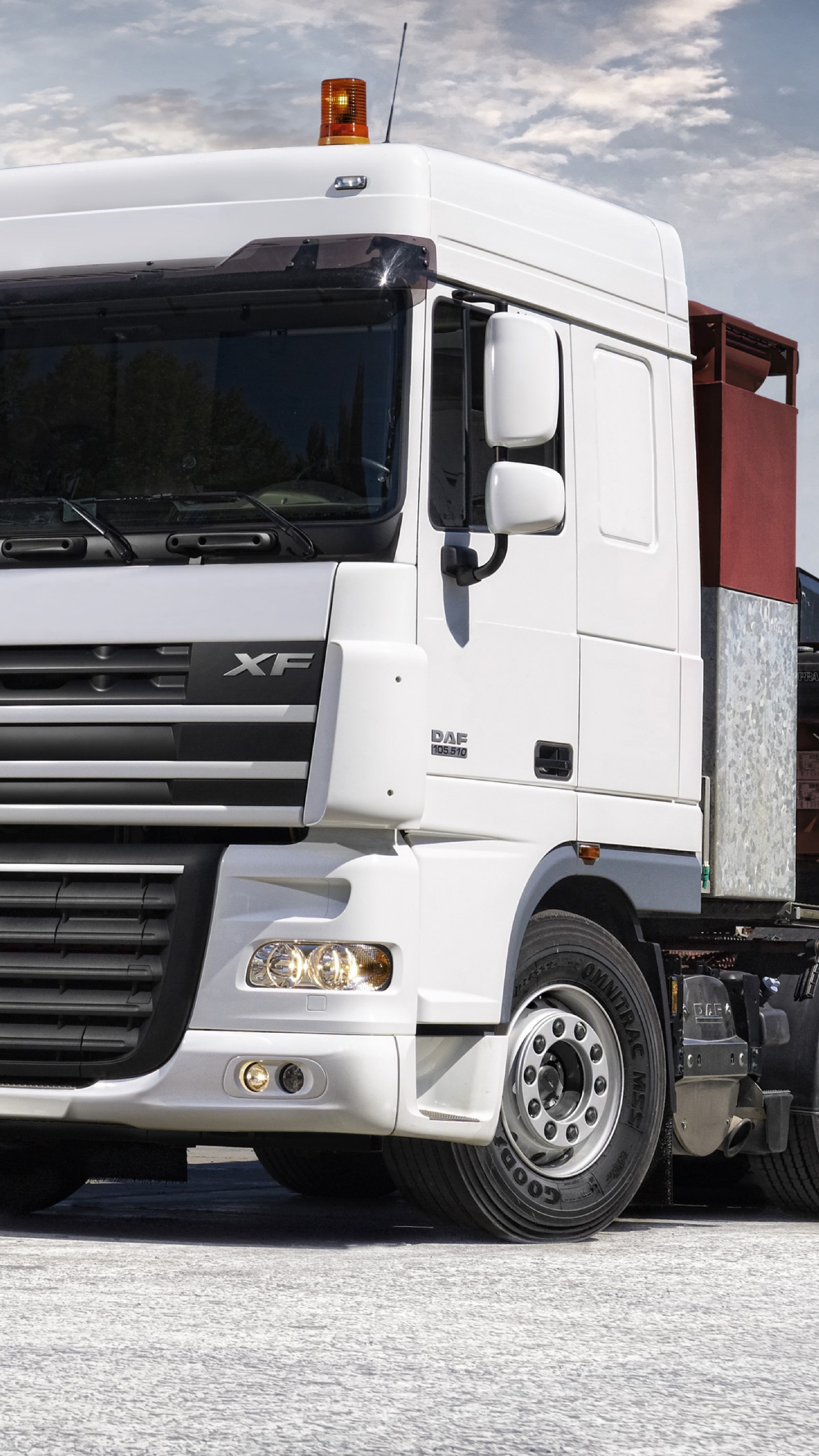 Обои грузовик, авто, грузовых автомобилей DAF, транспорт, трейлер тележки в разрешении 1440x2560