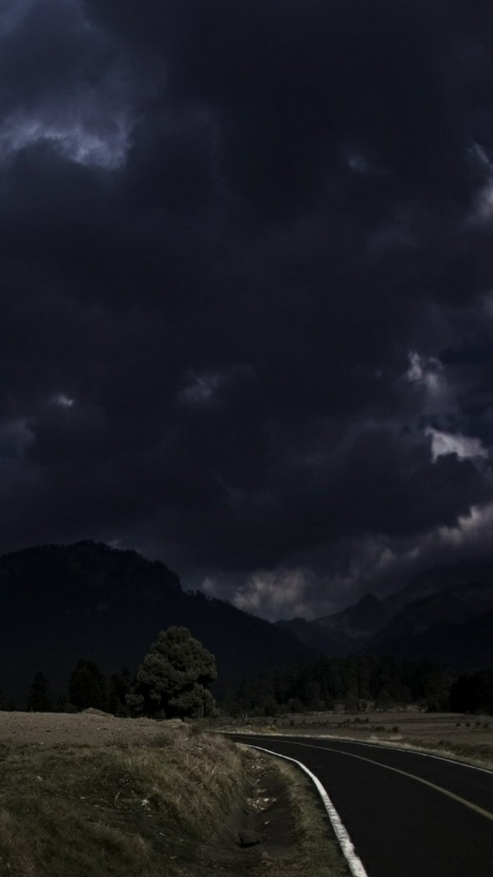 Обои облако, природа, нагорье, атмосфера, дорога в разрешении 720x1280