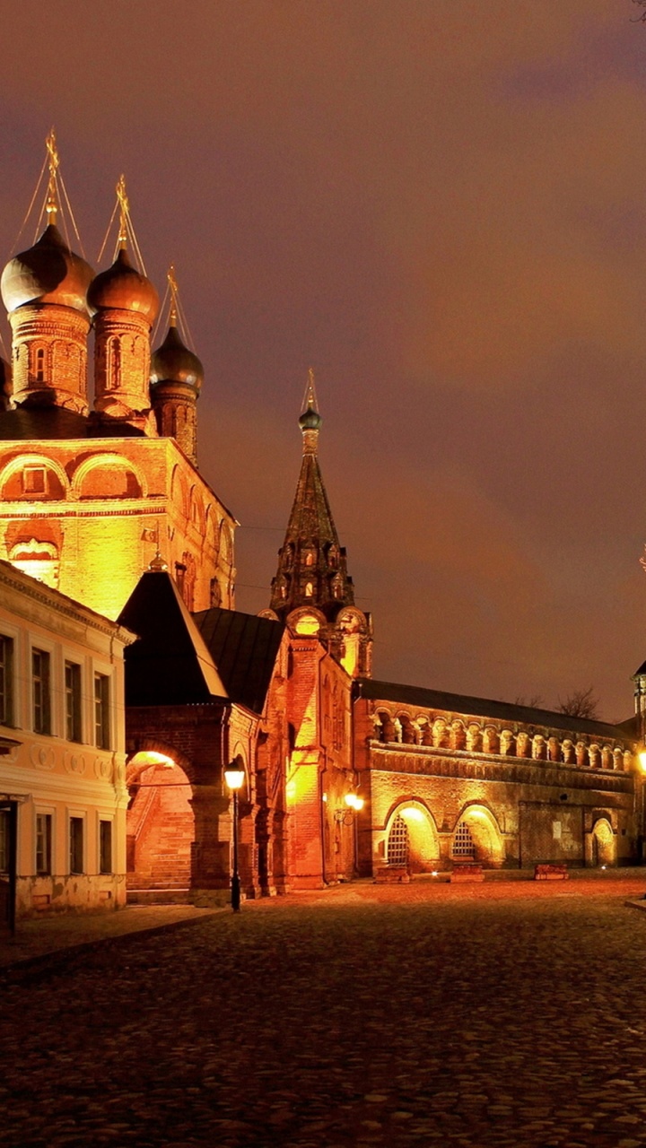 Обои ночь, городок, ориентир, вечер, город в разрешении 720x1280