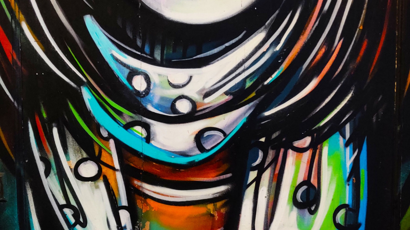 Обои современное искусство, улица, краска, иллюстрация, арт в разрешении 1366x768