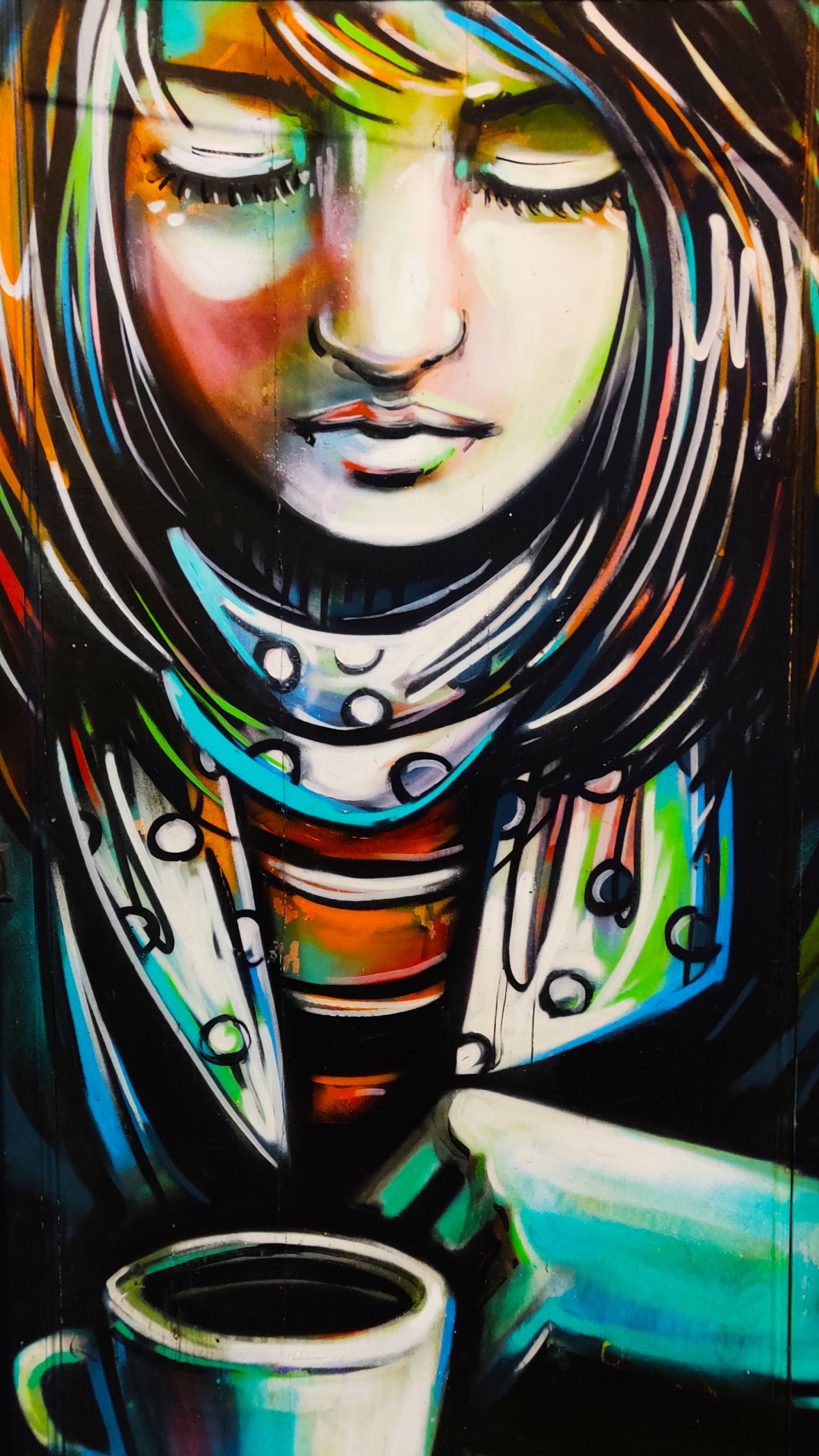 Обои современное искусство, улица, краска, иллюстрация, арт в разрешении 1440x2560