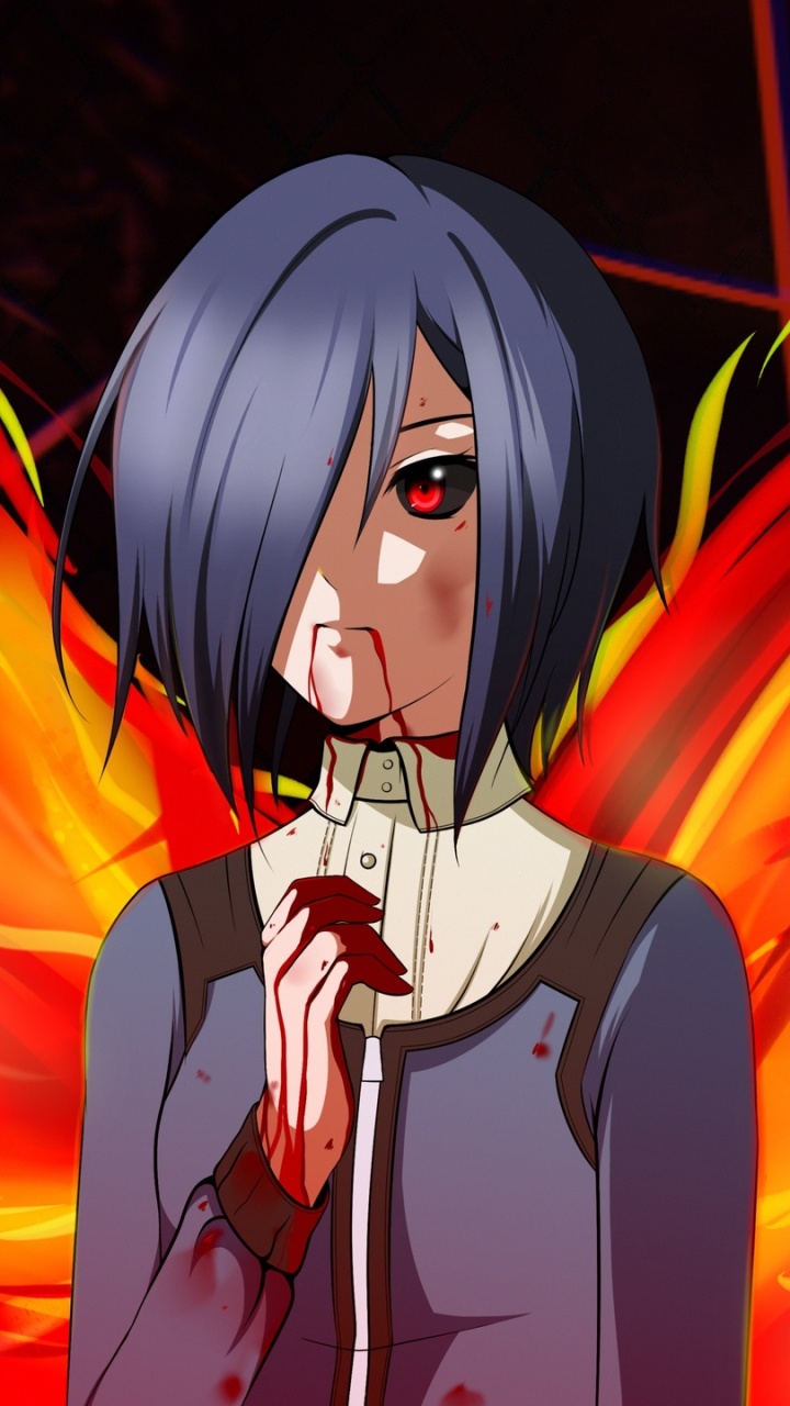 Обои Кен kaneki, Токио вурдалак, аниме, красный цвет, демон в разрешении 720x1280