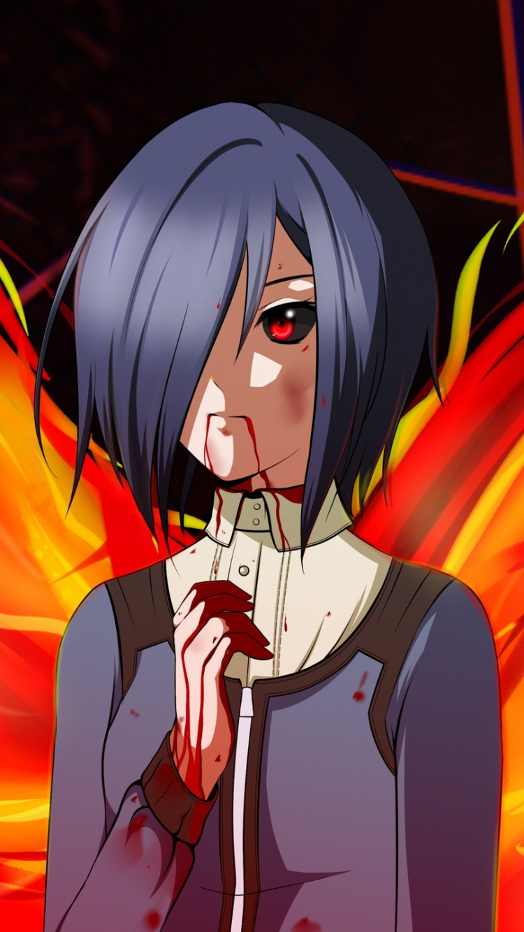 Обои Кен kaneki, Токио вурдалак, аниме, красный цвет, демон в разрешении 750x1334