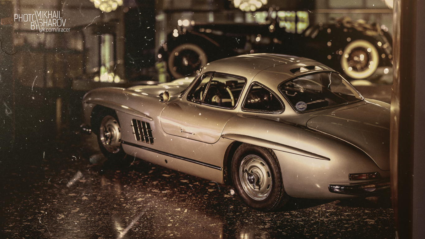 Обои авто, спорткар, классический автомобиль, Мерседес-Benz 300sl, кузов купе в разрешении 1366x768