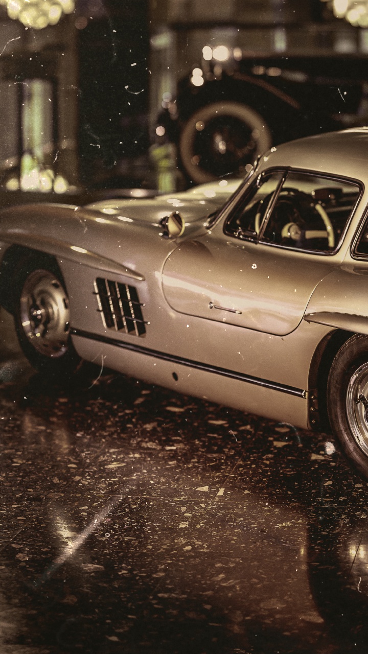 Обои авто, спорткар, классический автомобиль, Мерседес-Benz 300sl, кузов купе в разрешении 720x1280