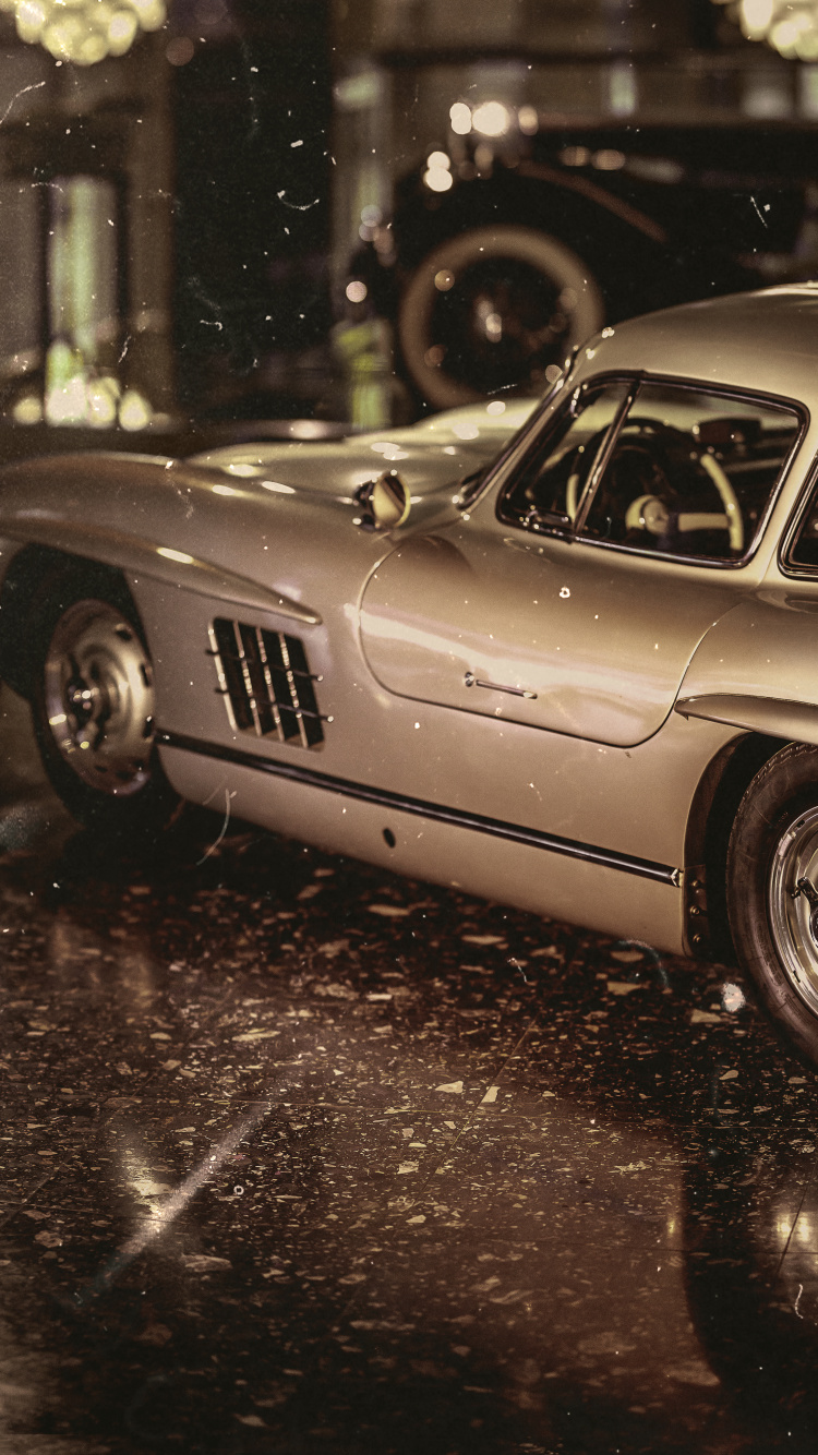 Обои авто, спорткар, классический автомобиль, Мерседес-Benz 300sl, кузов купе в разрешении 750x1334