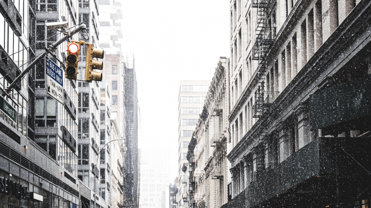 Обои Манхеттен, город, улица, метрополия, белые в разрешении 1280x720