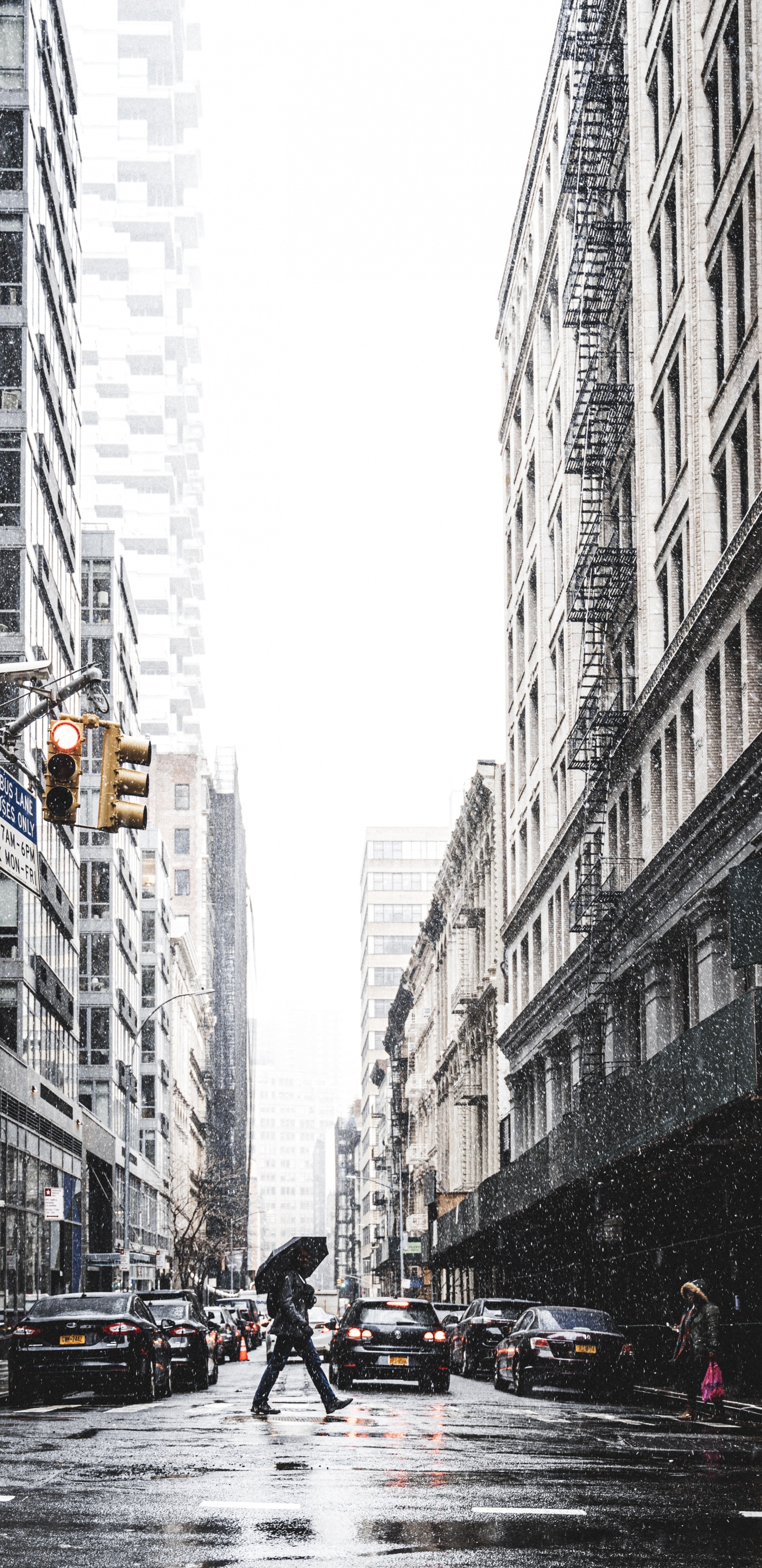 Обои Манхеттен, город, улица, метрополия, белые в разрешении 1440x2960