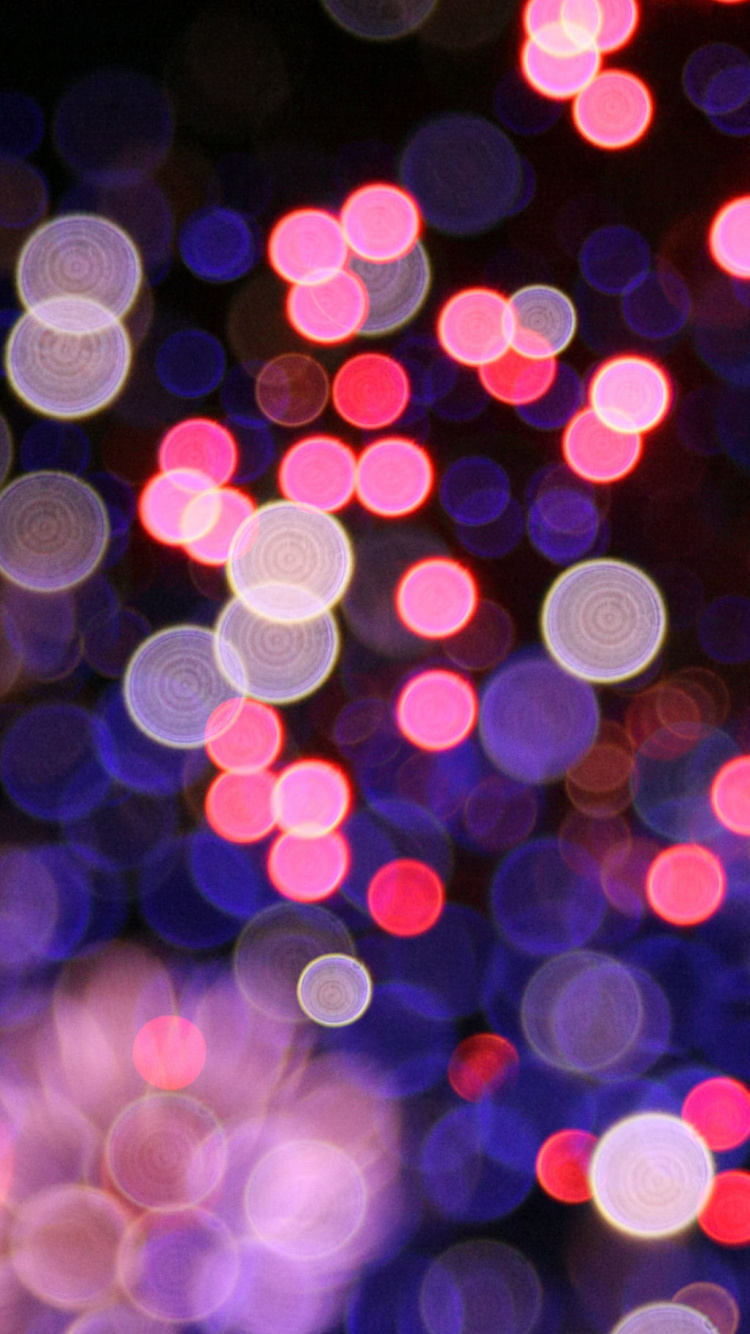 Обои боке, свет, освещение, розовый, пурпур в разрешении 750x1334