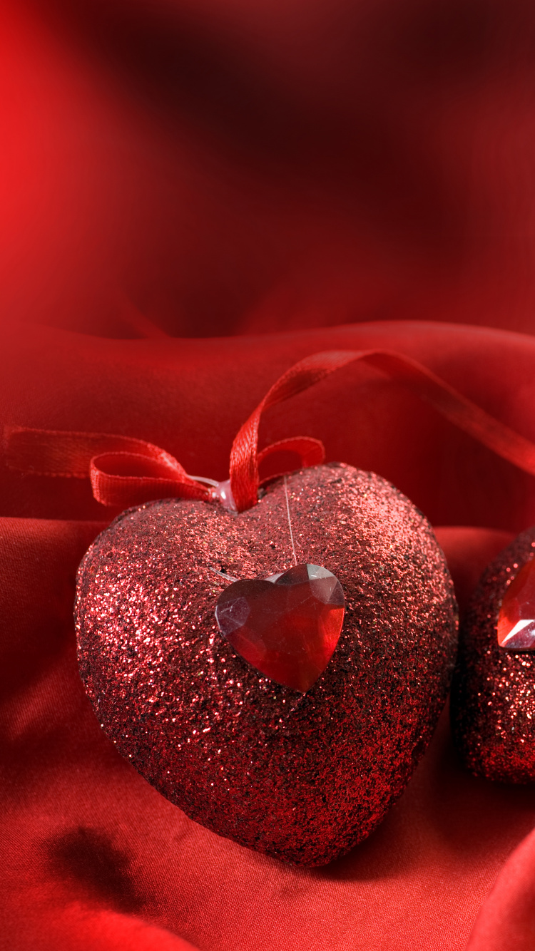 Обои сердце, красный цвет, День Святого Валентина, любовь, крупный план в разрешении 750x1334