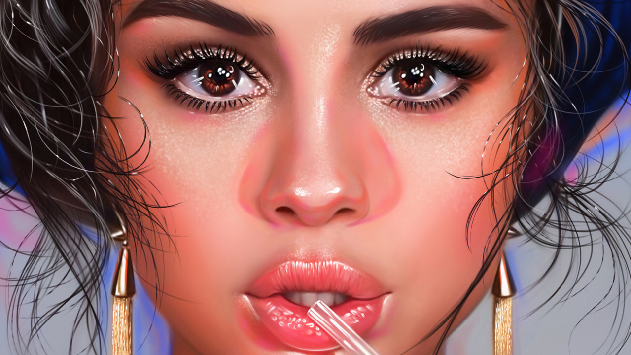 Обои фан арт селена гомес, селена гомез, цифровое искусство, арт, фан арт в разрешении 1280x720