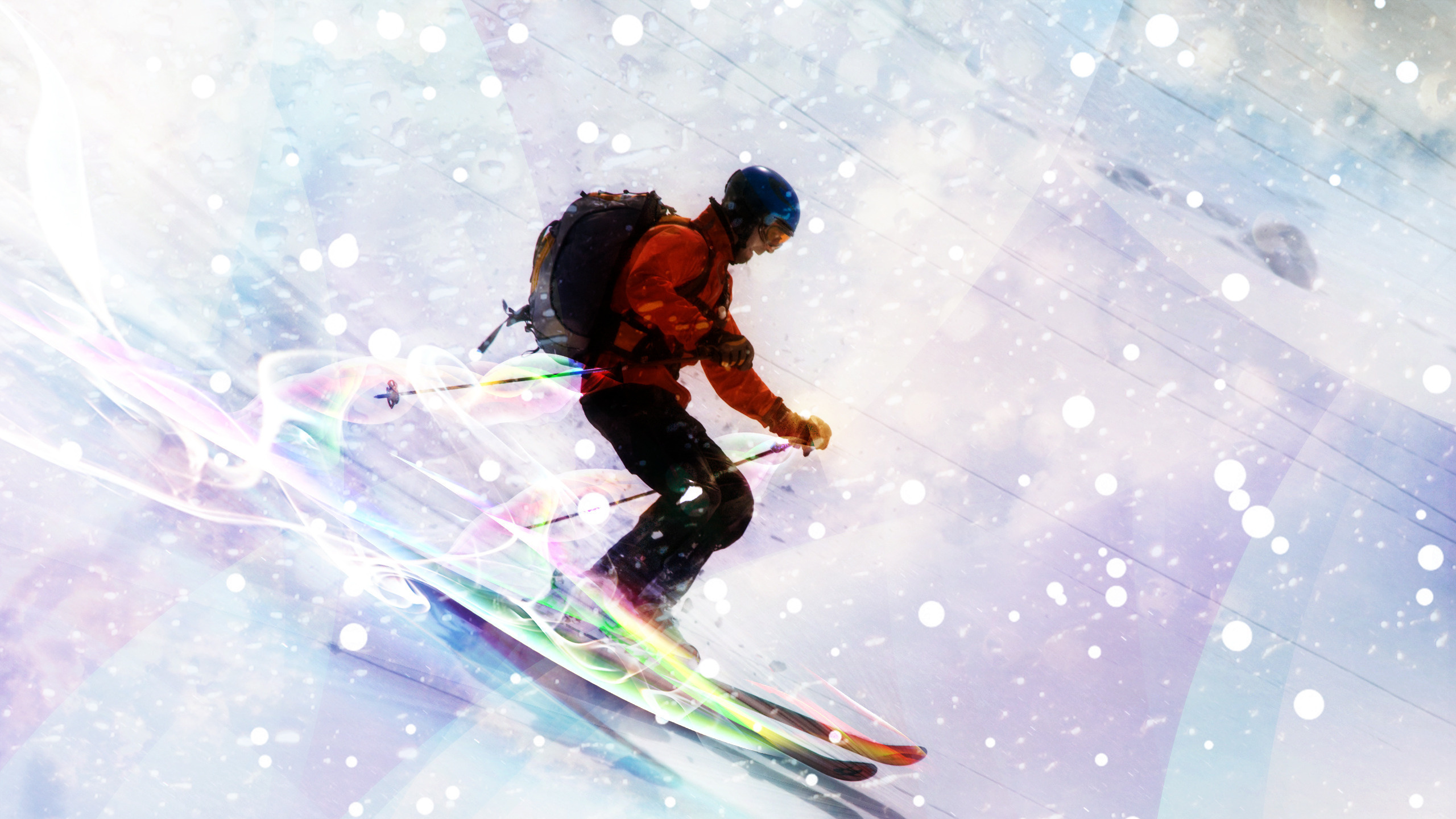 Обои лыжи, горные лыжи, Фристайл, Экстремальные лыжи, сноуборд в разрешении 2560x1440