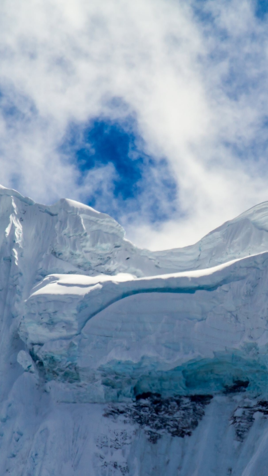 Обои полярные льды, горный рельеф, ледяная форма, лед, гора в разрешении 1080x1920
