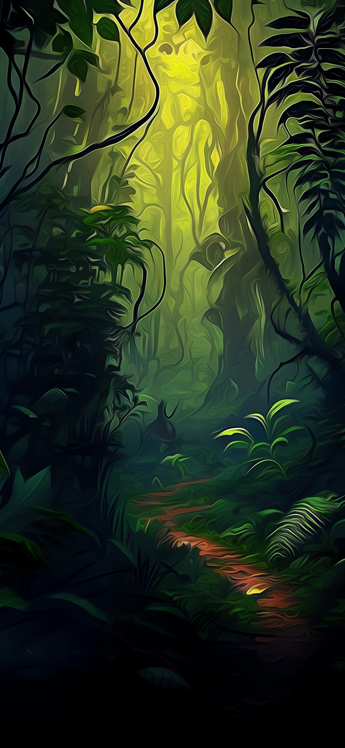 Обои растение, лист, ветвь, наземное растение, солнечный свет в разрешении 1125x2436