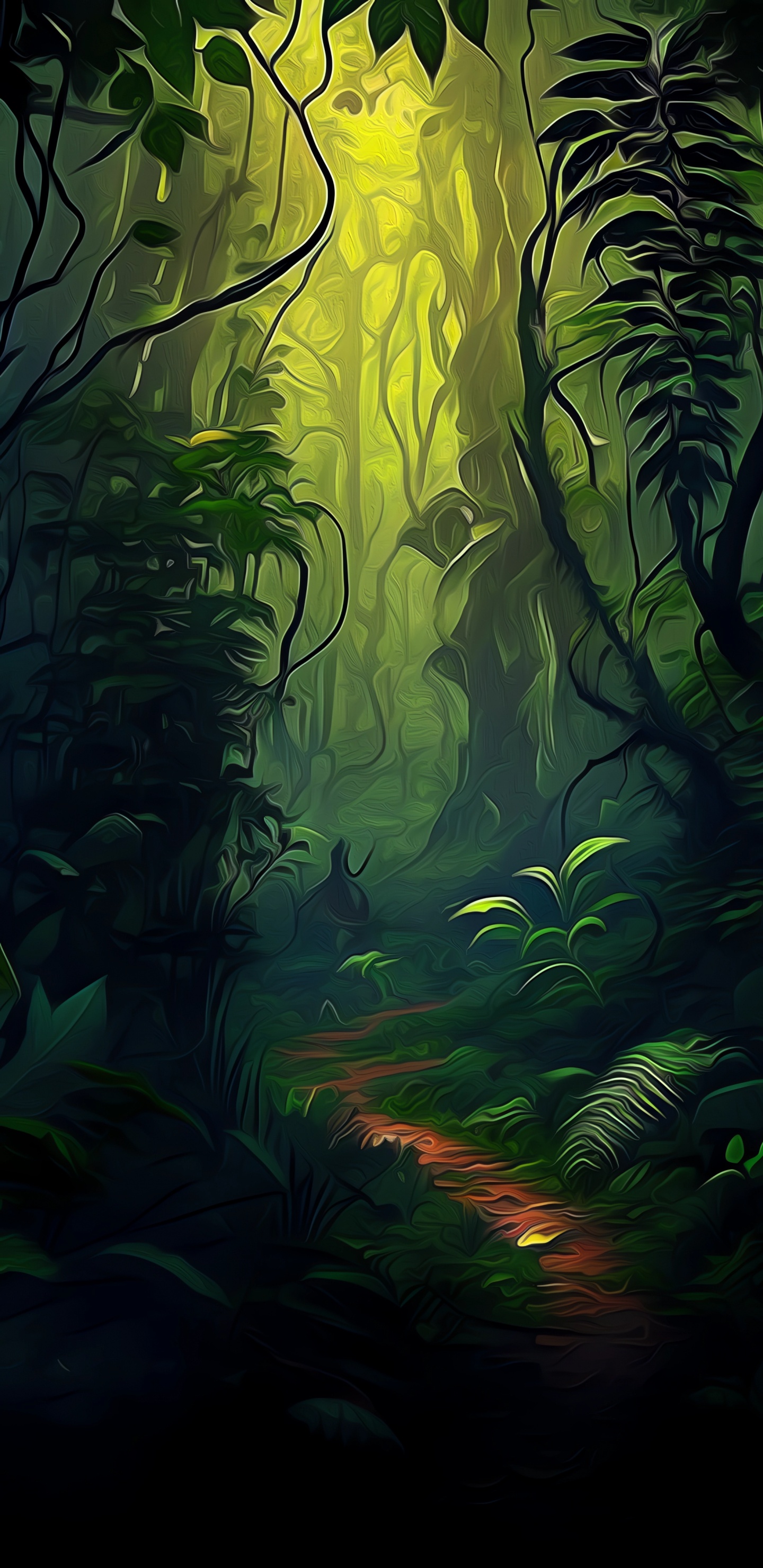 Обои растение, лист, ветвь, наземное растение, солнечный свет в разрешении 1440x2960