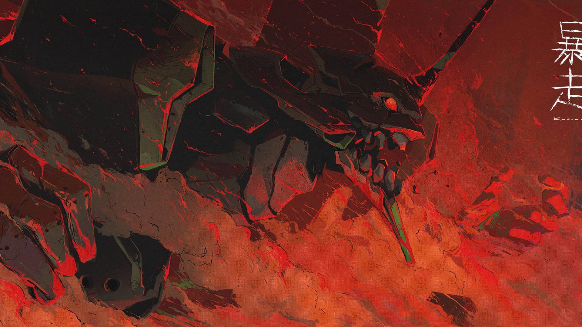 Обои Ева 01, Синдзи икари, евангелион, аниме, коричневый цвет в разрешении 1920x1080