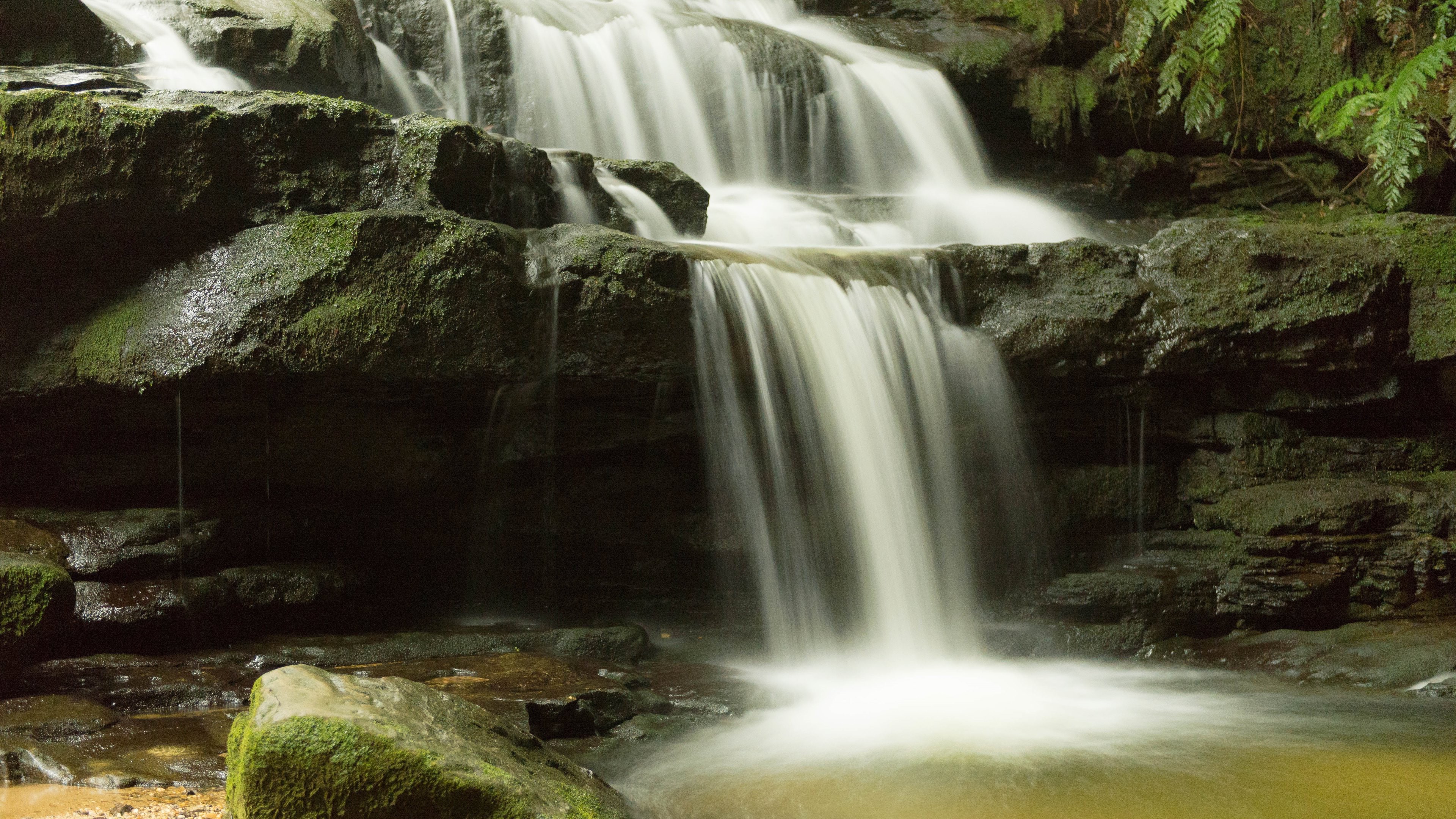 Обои водопад, водоток, природа, природный заповедник, гидроресурсы в разрешении 3840x2160