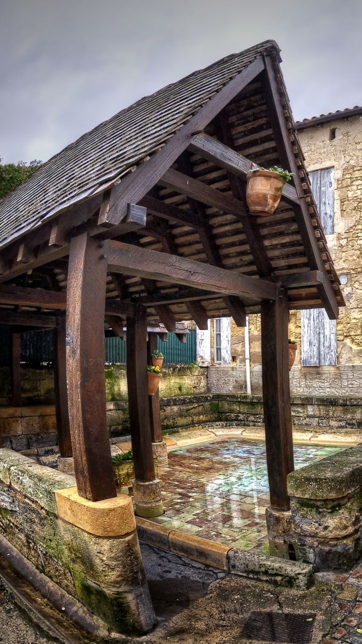 Обои объектив fisheye, здание, городок, улица, город в разрешении 720x1280