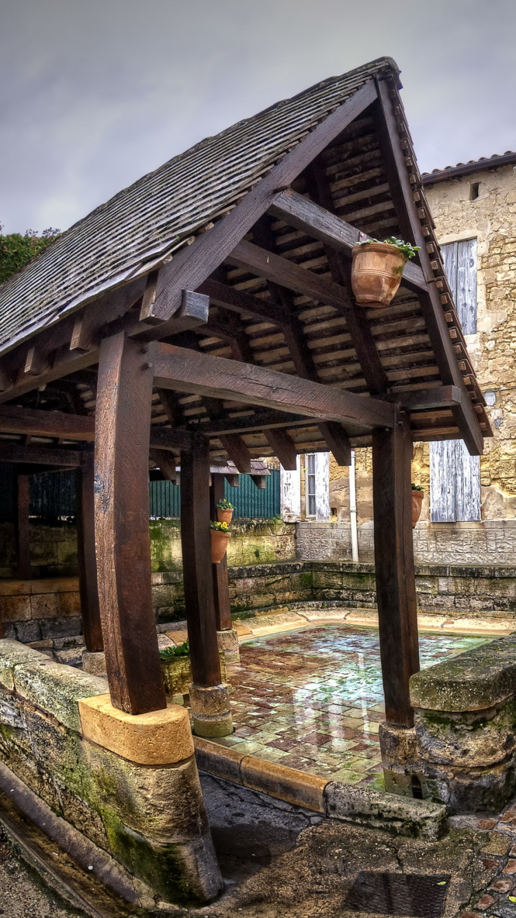 Обои объектив fisheye, здание, городок, улица, город в разрешении 750x1334