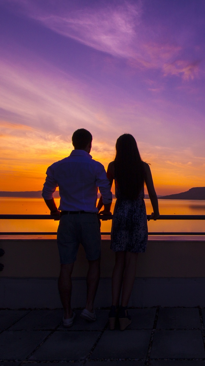 Обои закат, горизонт, послесвечение, сумрак, вечер в разрешении 720x1280