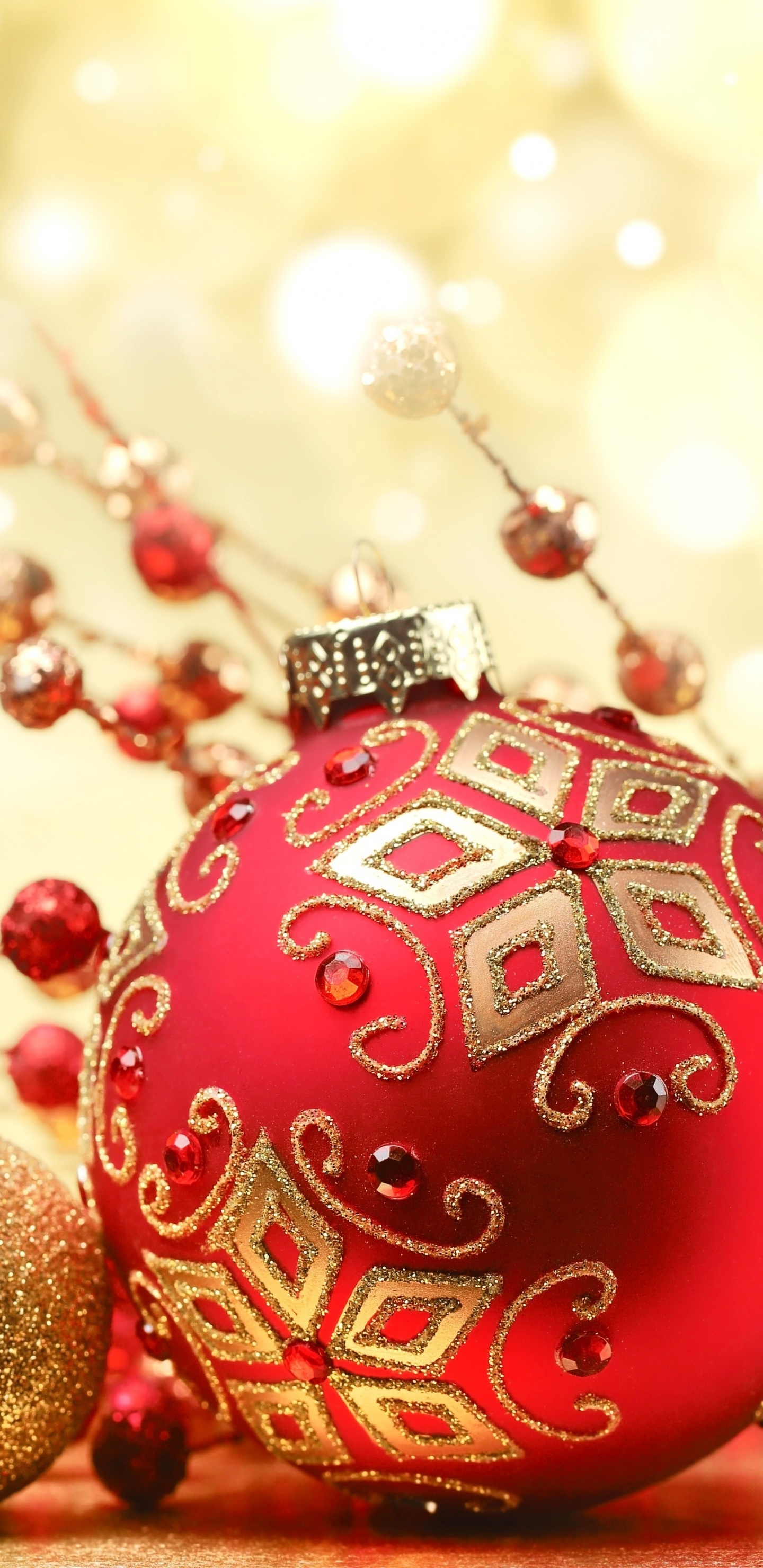 Обои Новый год, Рождественский день, рождественский орнамент, Рождественские украшения, Рождество в разрешении 1440x2960