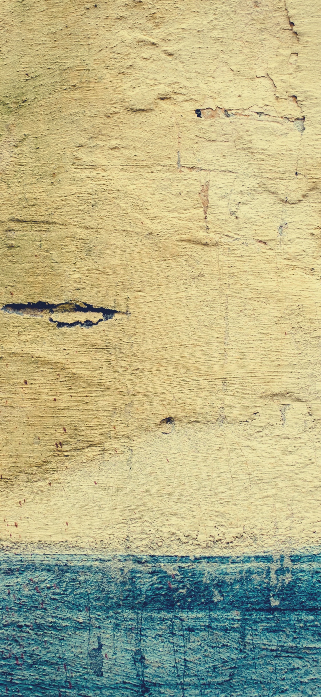 Обои стена, живопись, вода, небо, кирпич в разрешении 1125x2436