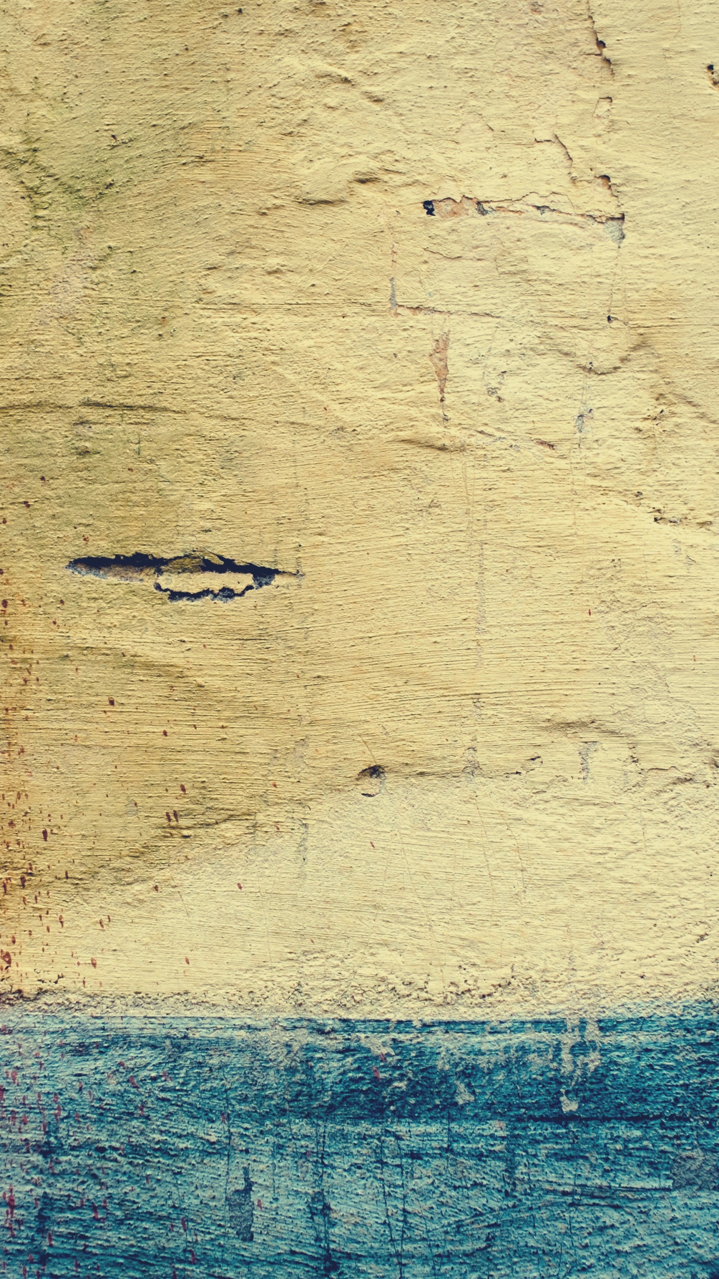 Обои стена, живопись, вода, небо, кирпич в разрешении 1440x2560