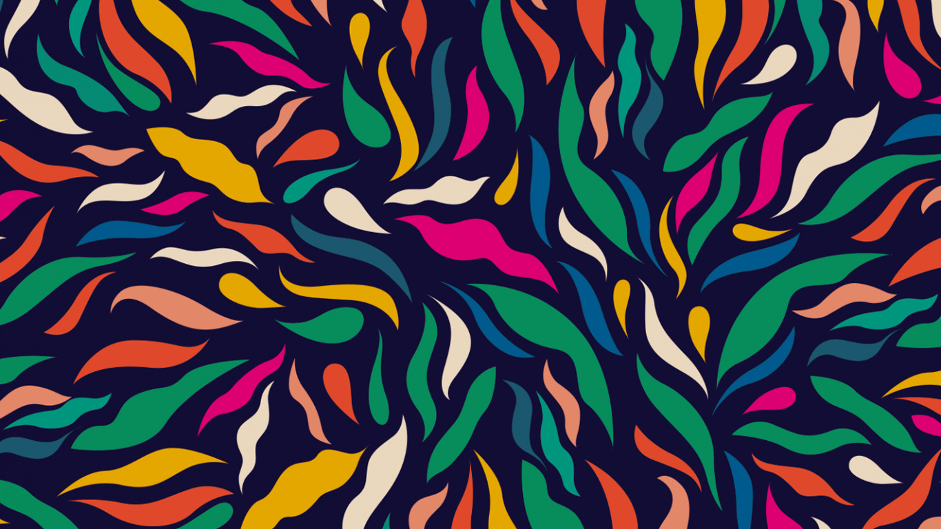 Обои узор, красочность, желтый, Апельсин, розовый в разрешении 1366x768