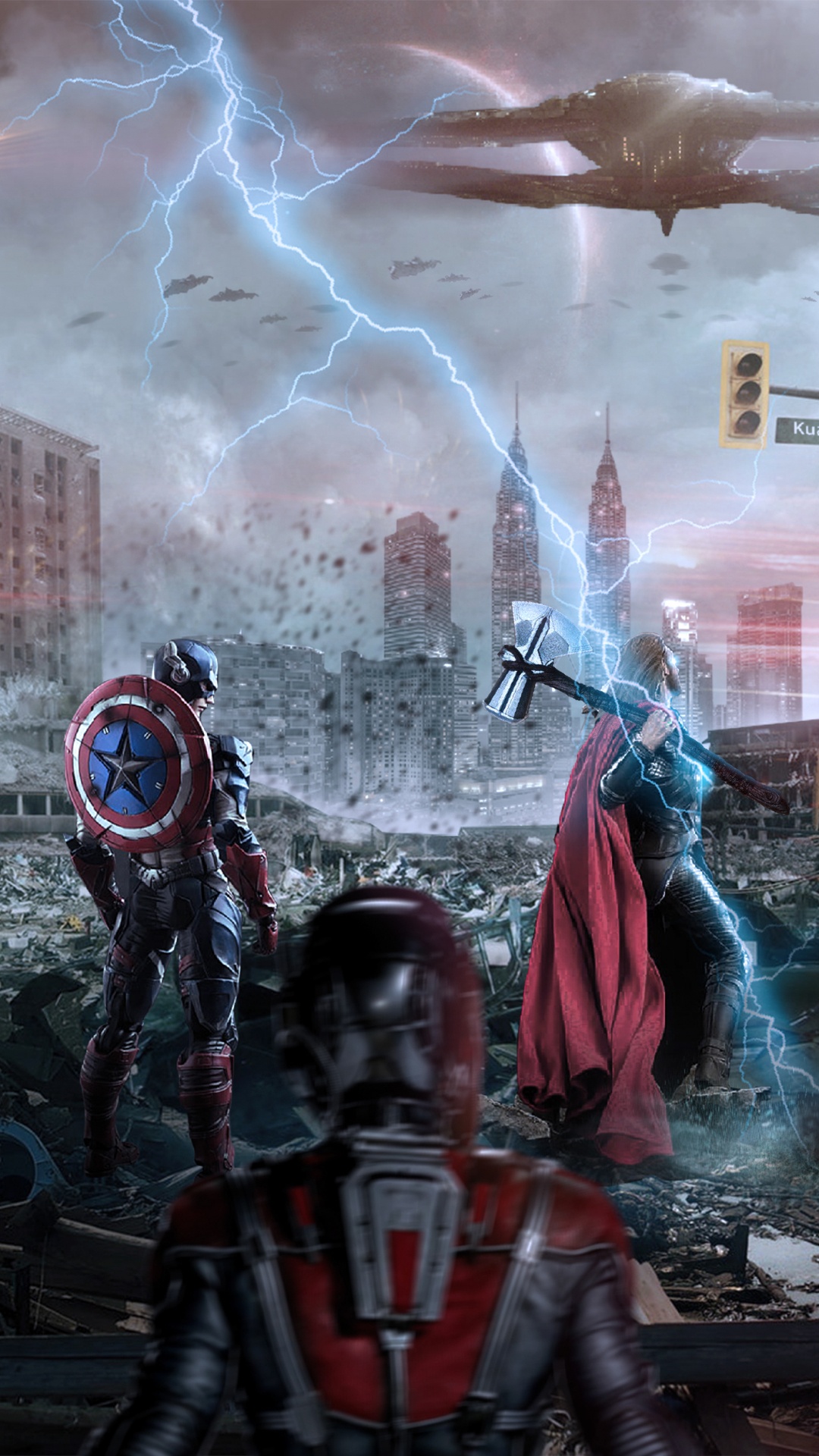 Обои ТОР, Железный человек, Капитан Америка, мститель, компьютерная игра в разрешении 1080x1920