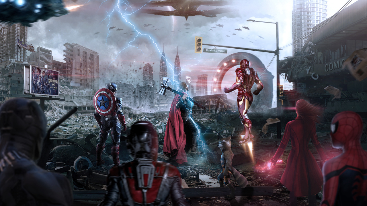 Обои ТОР, Железный человек, Капитан Америка, мститель, компьютерная игра в разрешении 1280x720