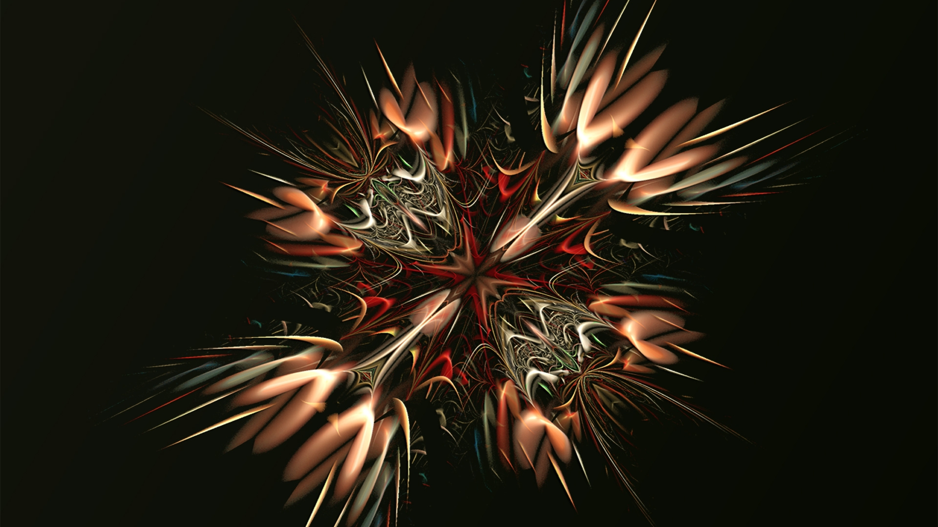 Обои фигура, Геометрическая форма, абстракция, салют, фрактальное искусство в разрешении 1920x1080