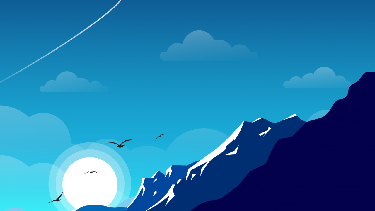 Обои супер сетчатка, иллюстрация, вода, атмосфера, облако в разрешении 1280x720