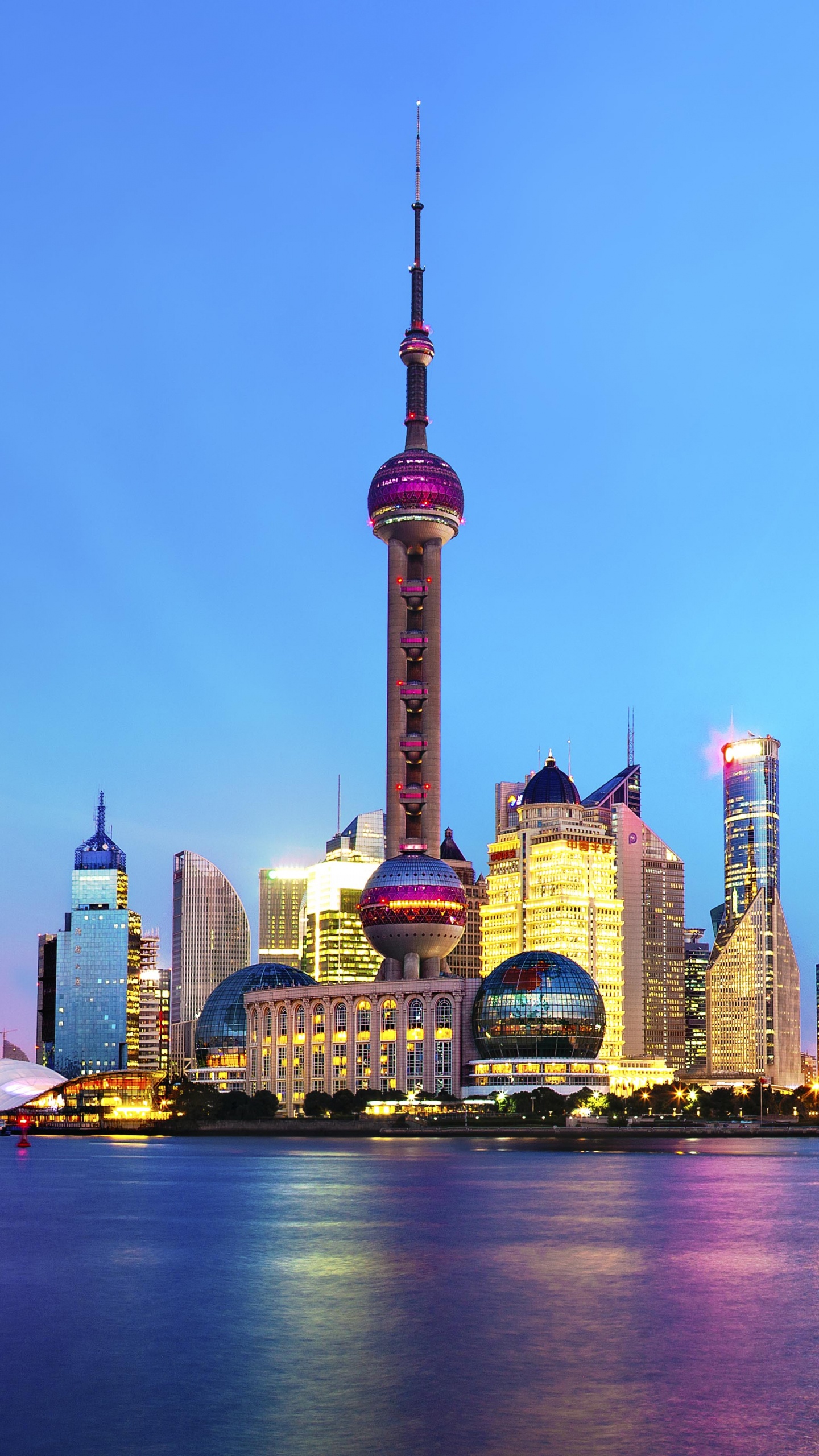 Обои город, городской пейзаж, линия горизонта, ориентир, небоскреб в разрешении 1440x2560