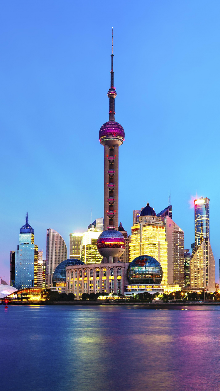 Обои город, городской пейзаж, линия горизонта, ориентир, небоскреб в разрешении 750x1334