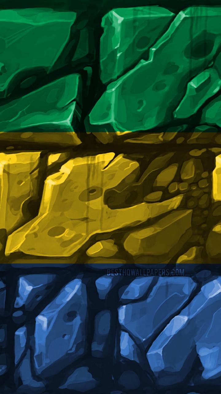 Обои синий, желтый, витраж, стекло, полутона и оттенки в разрешении 720x1280