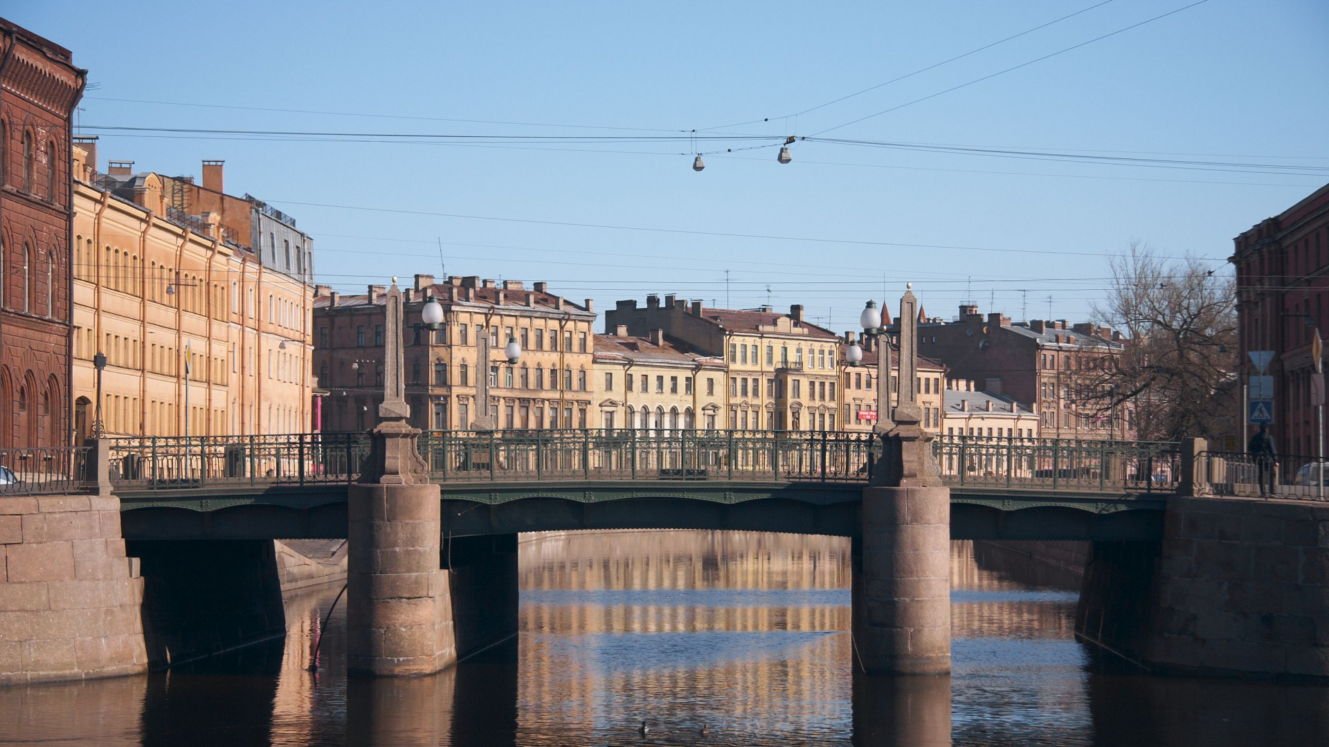 Обои Мало-Калинкин Большинство, канал Грибоедова, Мосты в Санкт-Петербурге, мост, вода в разрешении 1920x1080
