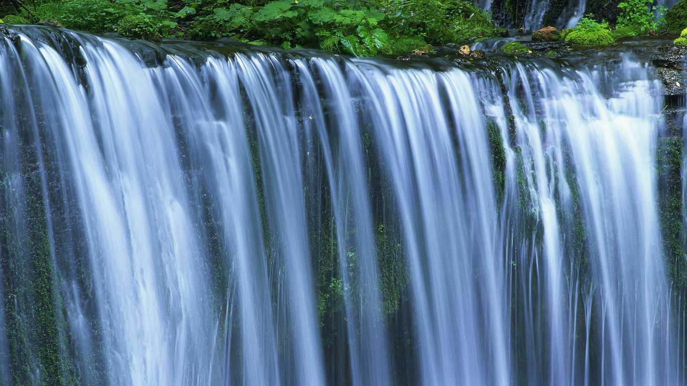 Обои водопад, гидроресурсы, водоем, природа, вода в разрешении 1366x768