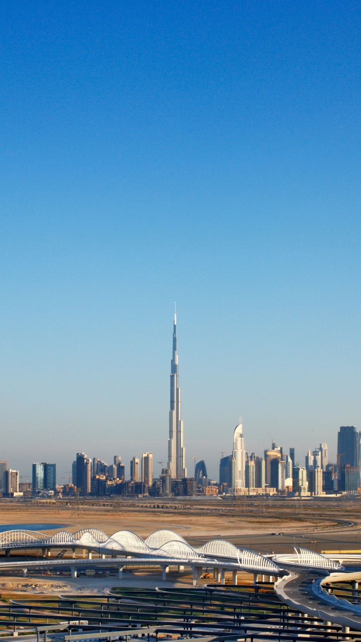 Обои Бурдж Халифа, городской пейзаж, город, линия горизонта, городской район в разрешении 720x1280