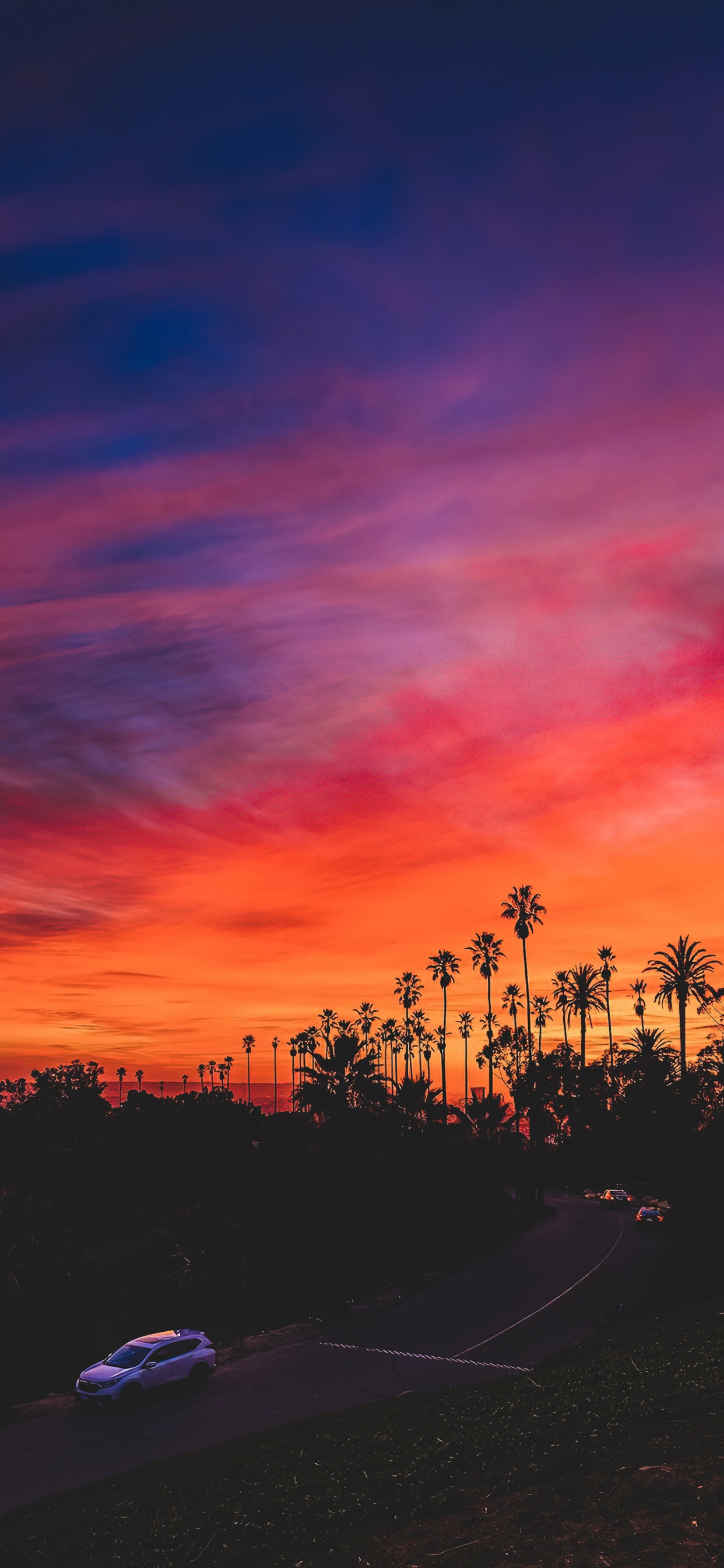 Обои закат, облако, атмосфера, природный ландшафт, послесвечение в разрешении 1242x2688