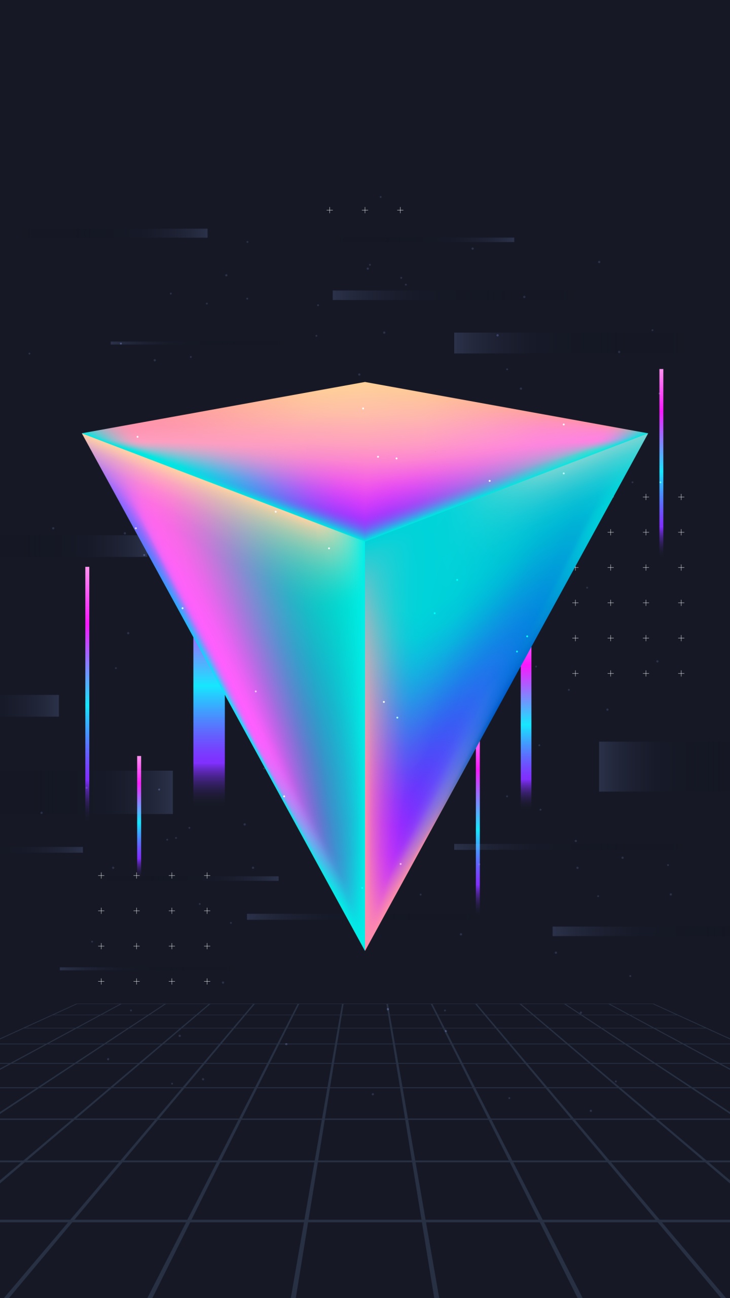 Обои свет, треугольник, прямоугольник, пурпурный цвет, симметрия в разрешении 1440x2560