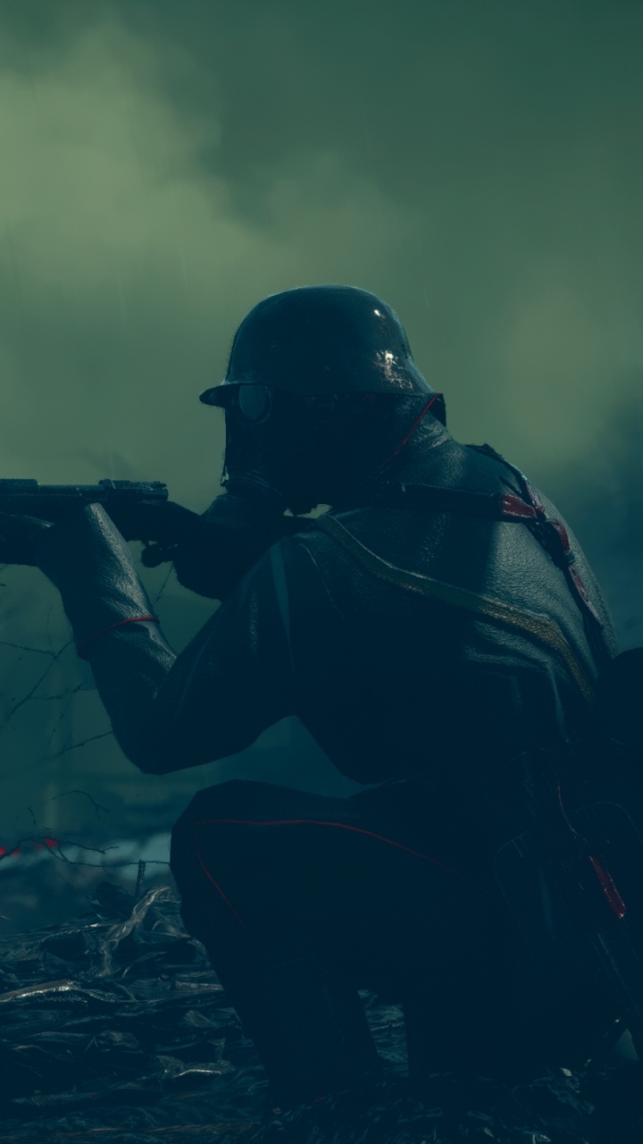 Обои вода, лес, Цифровой композитинг, орудие, винтовка в разрешении 720x1280