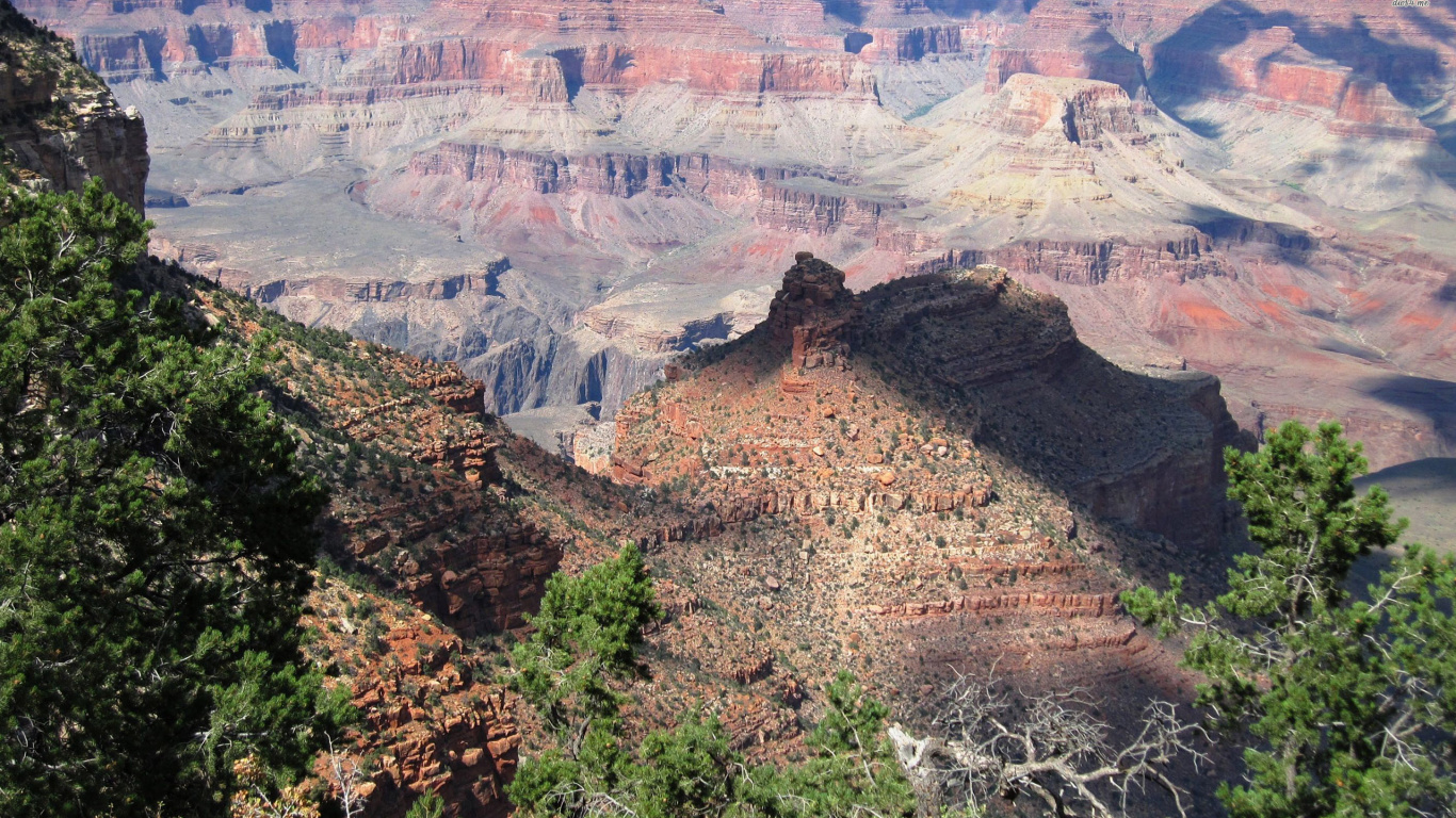 Обои национальный парк, геология, каньон, обнажение, национальный парк Гранд каньон в разрешении 1366x768